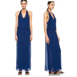 ALICE + OLIVIA Mora wrap front halter dress